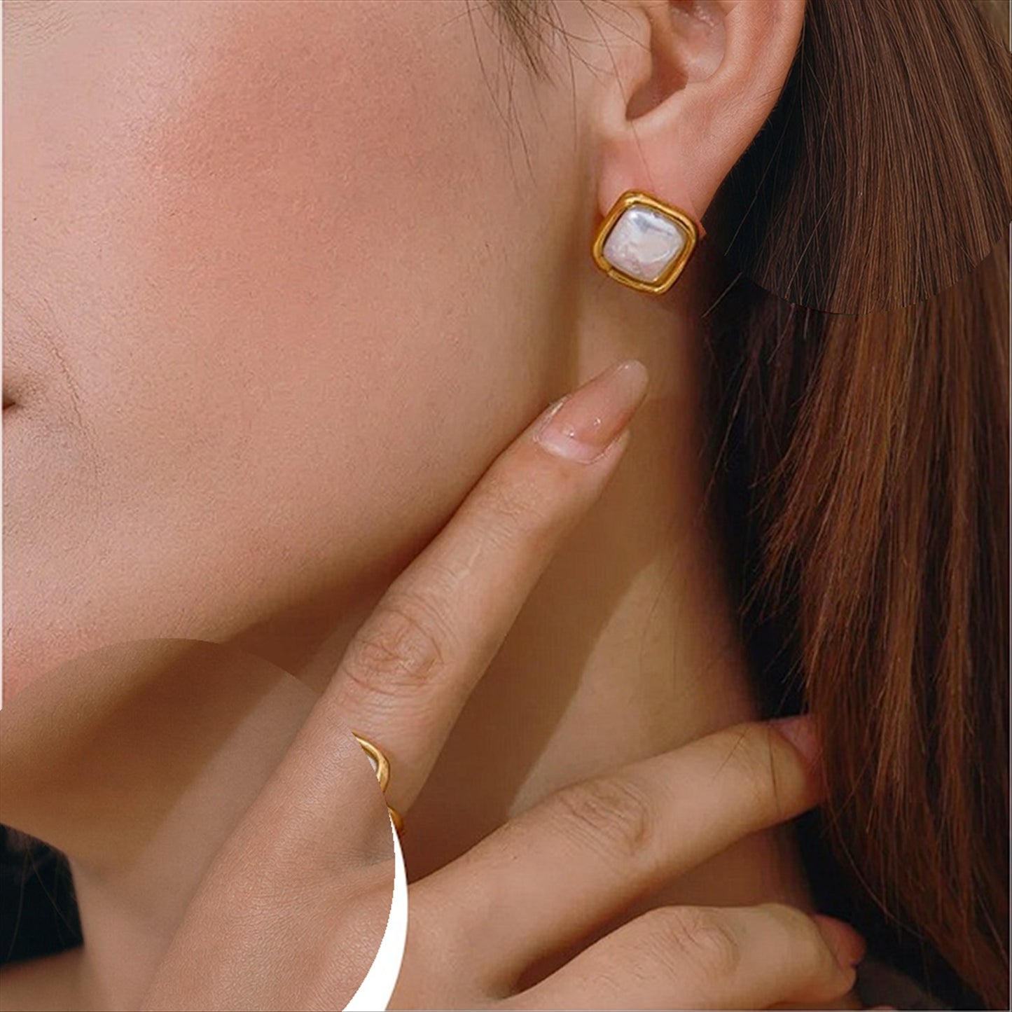Aretes Luna Imperial perla