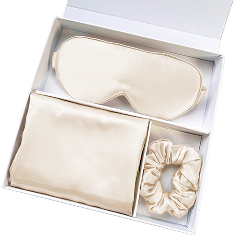 Set Beauty Sleep · Funda + Antifaz + Coletero de Seda