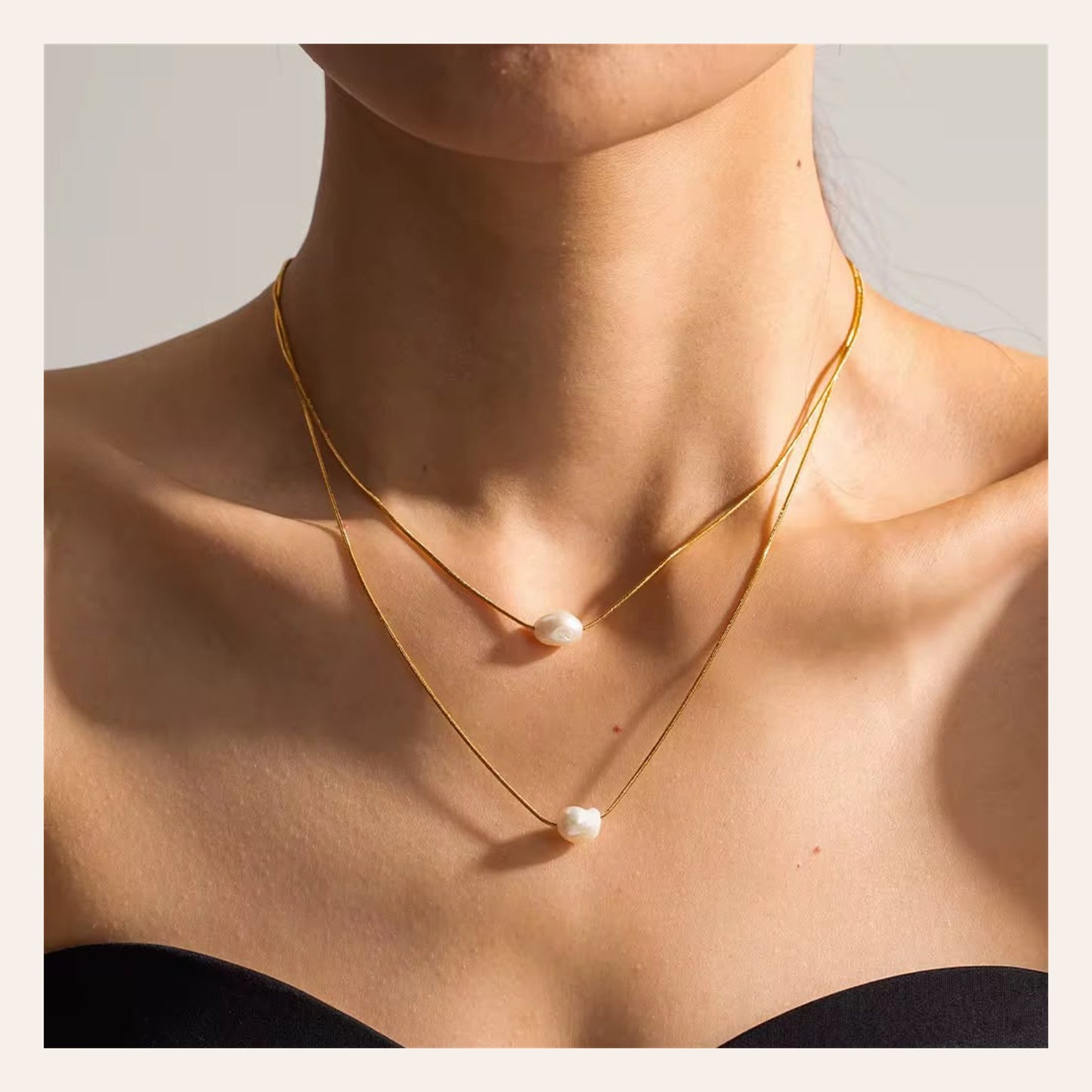 Collar Romina 2 en 1 con perlas barrocas