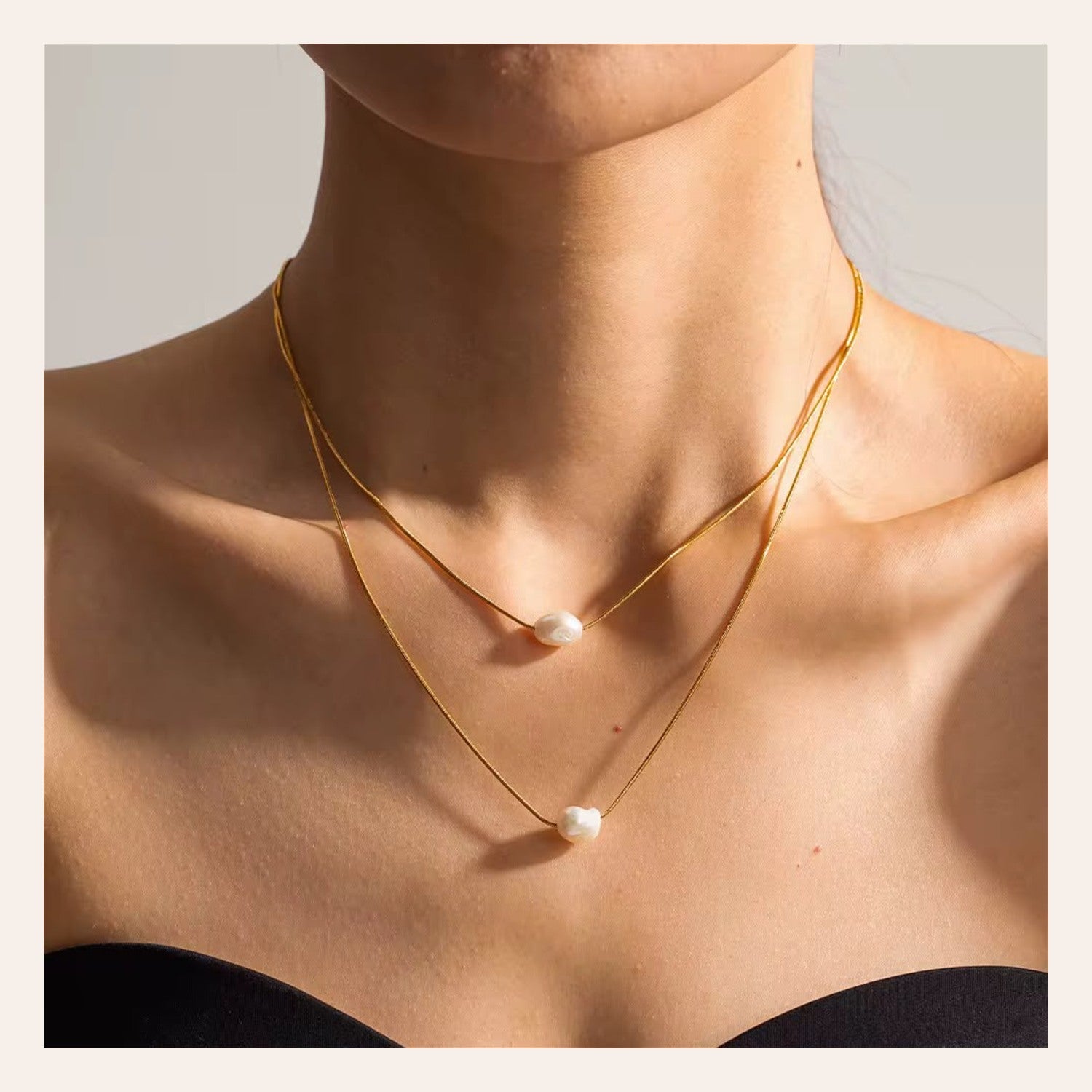 Collar Romina 2 en 1 con perlas barrocas
