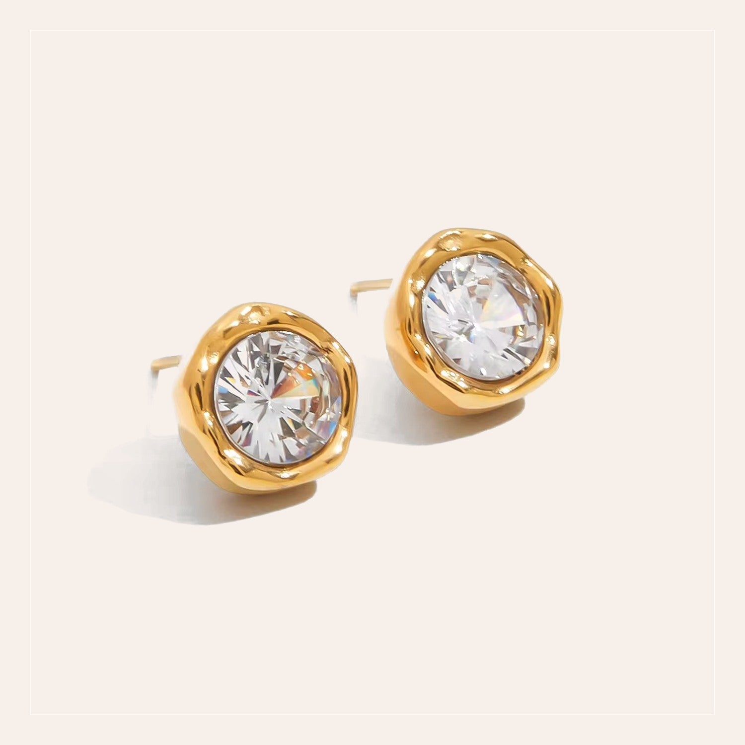 Aretes Ella con circonita redonda