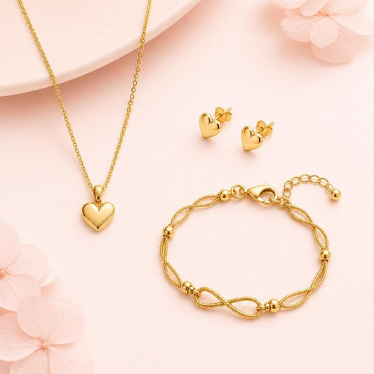 Set Amor de joyas doradas