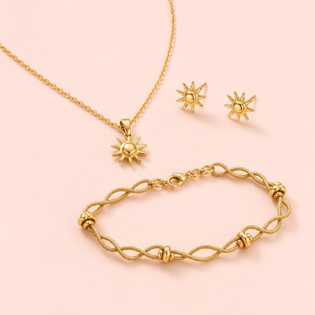 Set Sol Nyrée de joyas doradas